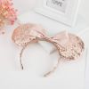 Picture of Disney Minnie Mouse Sequin Rose Gold Mouse Ears Bow Headband