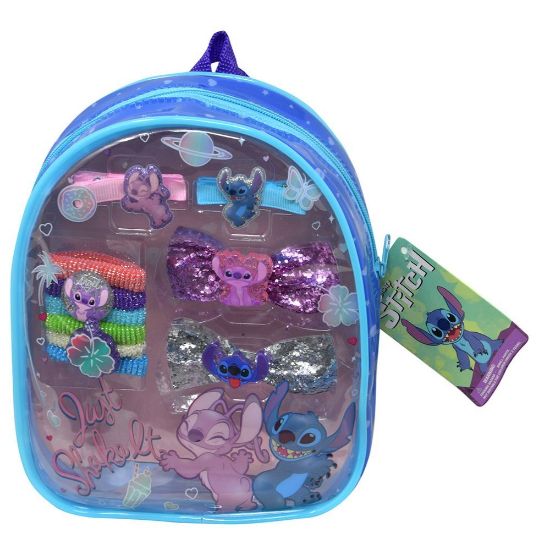 Picture of Disney Stitch Hair Accessories Set 10 Pc Hair Bundle With Backpack