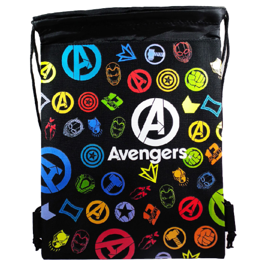 Picture of Marvel Avengers Drawstring Backpack Black - Wholesale