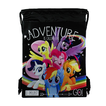 Picture of My Little Pony Drawstring Kids Backpack Black - Wholesale