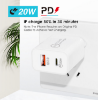 Picture of USA Angel Dual USB PD01 20W Charger Type-C QC3.0 Fast Charging