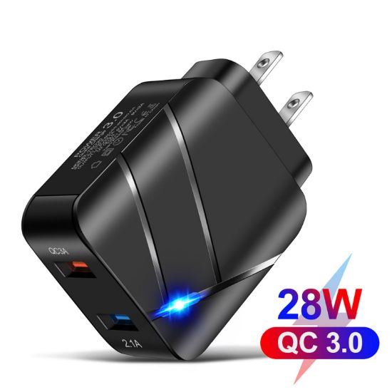 Picture of USA Angel TE-820 Dual USB 28W Fast Charging Adapter 