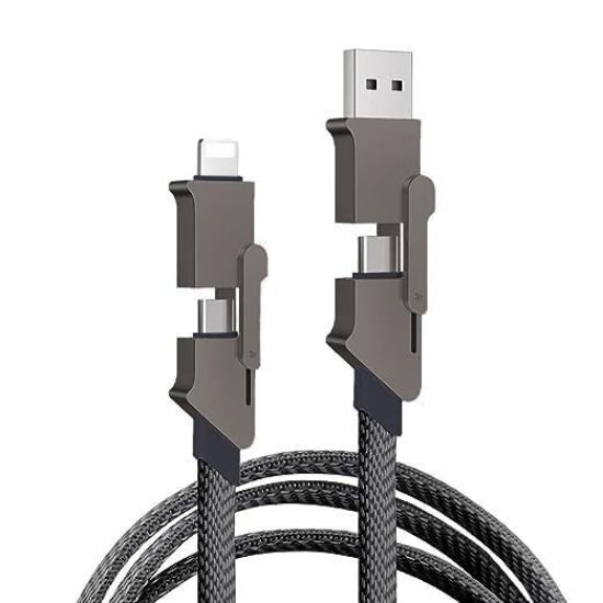 Picture of USA Angel MTW-B2M41 Black 2M Long 4 IN 1 Flat Braided Cable