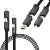 Picture of USA Angel MTW-B2M41 Black 2M Long 4 IN 1 Flat Braided Cable