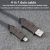 Picture of USA Angel MTW-B2M41 Black 2M Long 4 IN 1 Flat Braided Cable